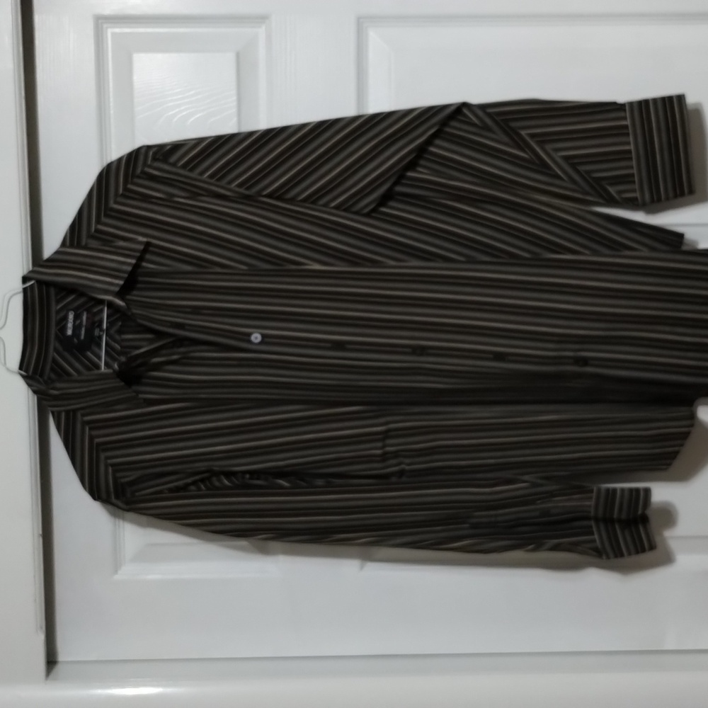 Murano long sleeve striped dress shirt size L